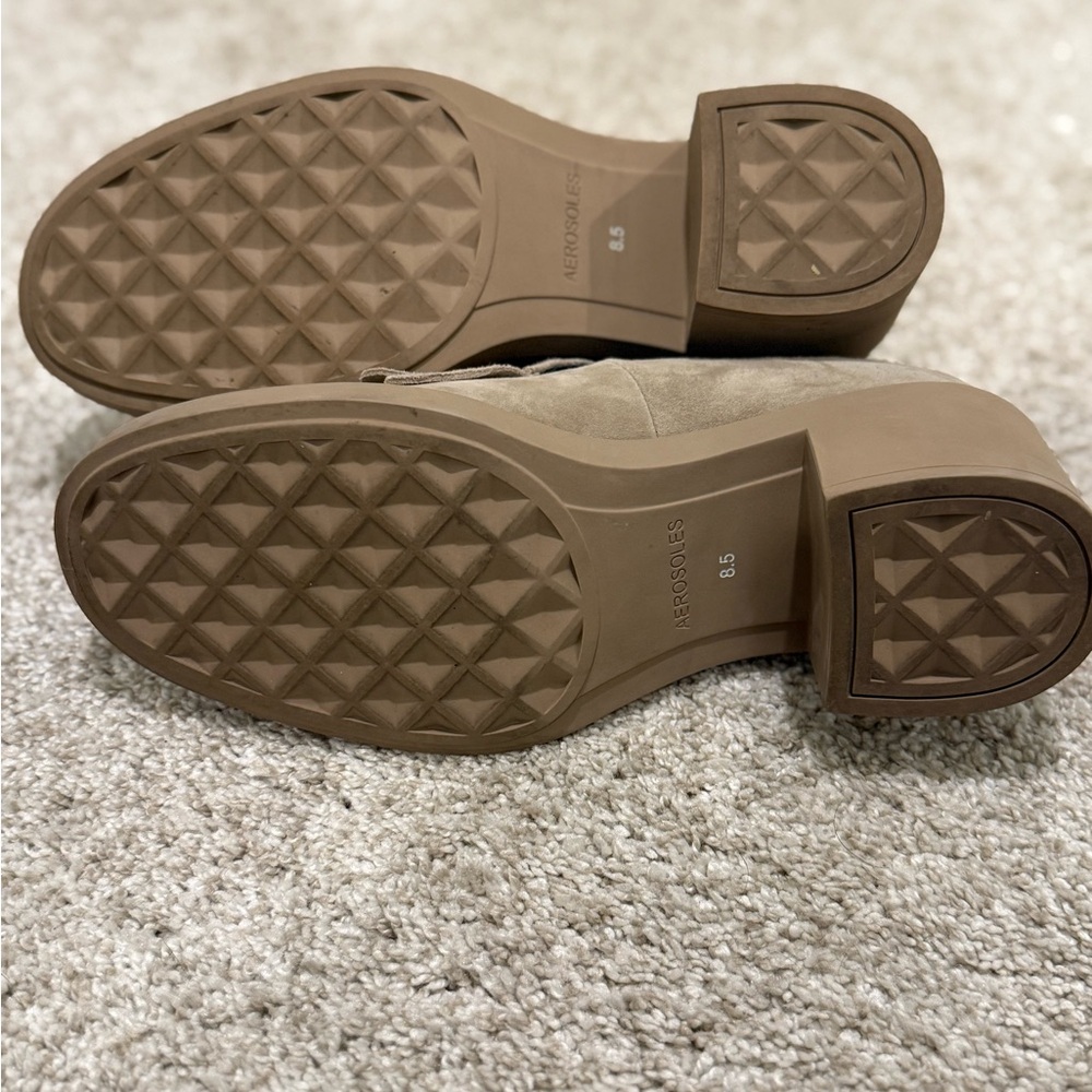 AEROSOLES Taupe Suede Tassel Loafers - Picture 4 of 4